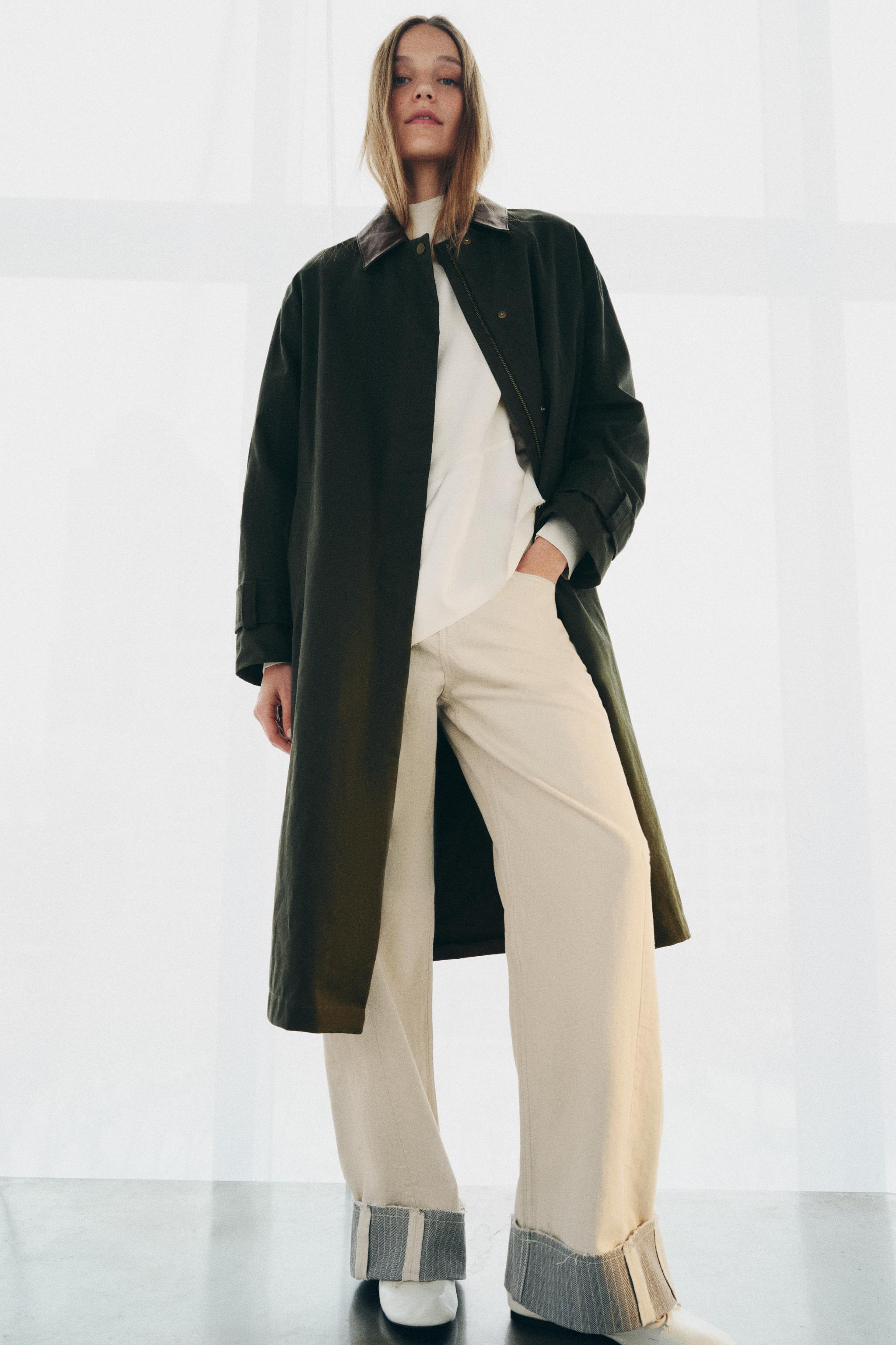TRENCH COL CUIR CONTRASTANT ZW COLLECTION